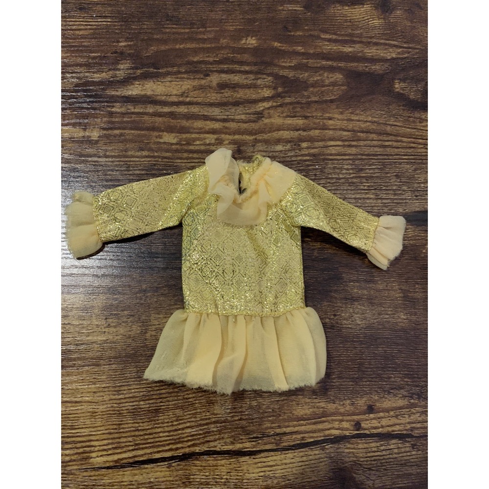 Vintage Mod Shillman Barbie Clone Dress Yellow & Gold Lame 1969 HTF